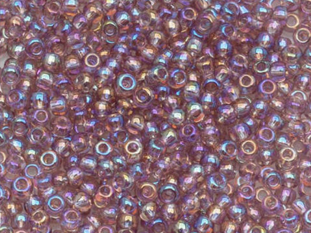 TOHO Bead Round Size 11/0 Transparent Rainbow Light Amethyst - 2.5 Inch Tube