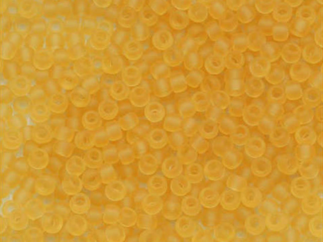 TOHO Bead Round Size 15/0 Transparent Frosted Light Topaz - 2.5 Inch Tube