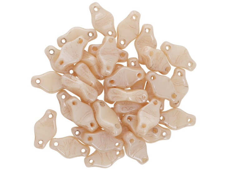 Czech Glass Cradle Bead 6 x 10mm with Vertical Hole Opaque Champagne 2.5-Inch Tube