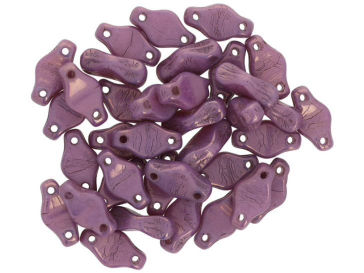 Czech Glass Cradle Bead 6 x 10mm with Vertical Hole Opaque Lilac Luster 2.5-Inch Tube