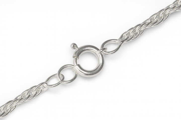 Finished Necklace Chain, Medium Rope Links, 20 Inches, Sterling Silver