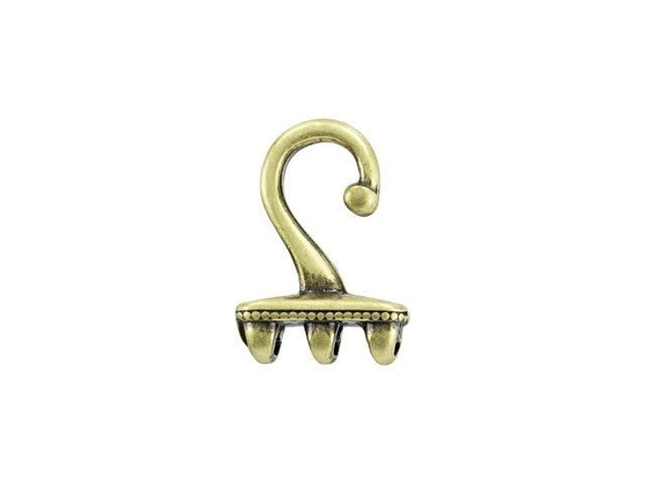 Cymbal Mesaria III Antique Brass-Plated Bead Ending Hook For SuperDuo (4 Pieces)