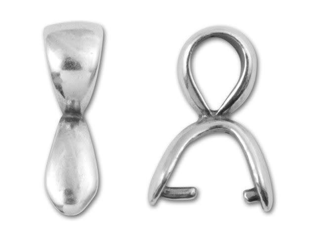 JBB Antique Silver-Plated Pewter Plain Pinch Bail