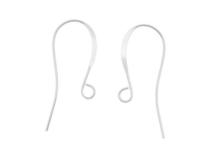 Earring Findings, Long Elegant Hooks 25mm, Silver Plated (10 Pairs)