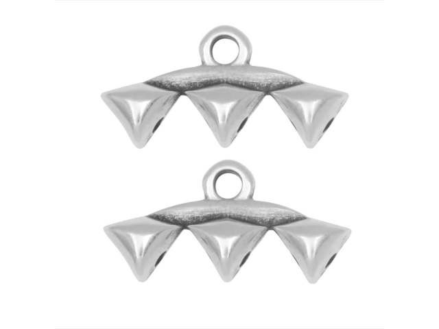 Cymbal Vani III Antique Silver-Plated Bead Ending for GemDuo (1 Pair)