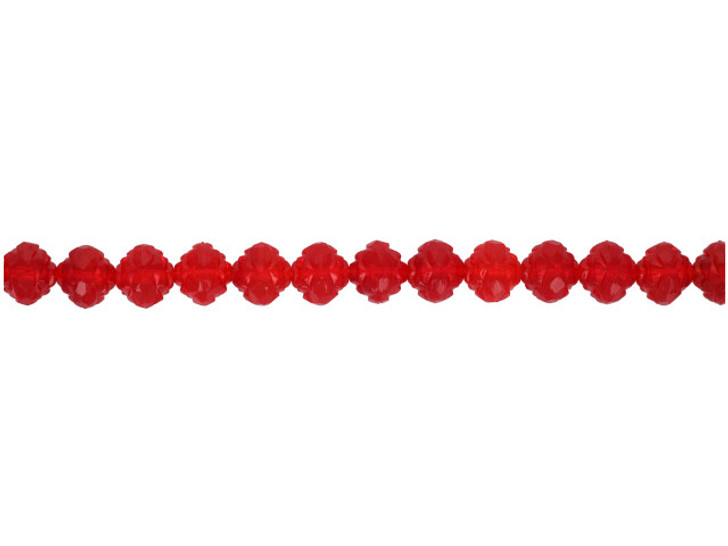 Rosebud Fire-Polish 8 x 7mm : Lt Siam Ruby (25pcs)