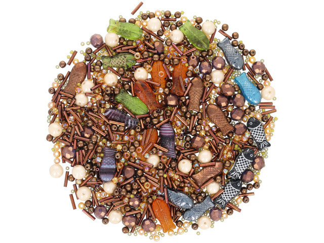 Artbeads Designer Czech Glass Bead Blend - Fall Fishing Bead Mix Assortment (1 Pack)