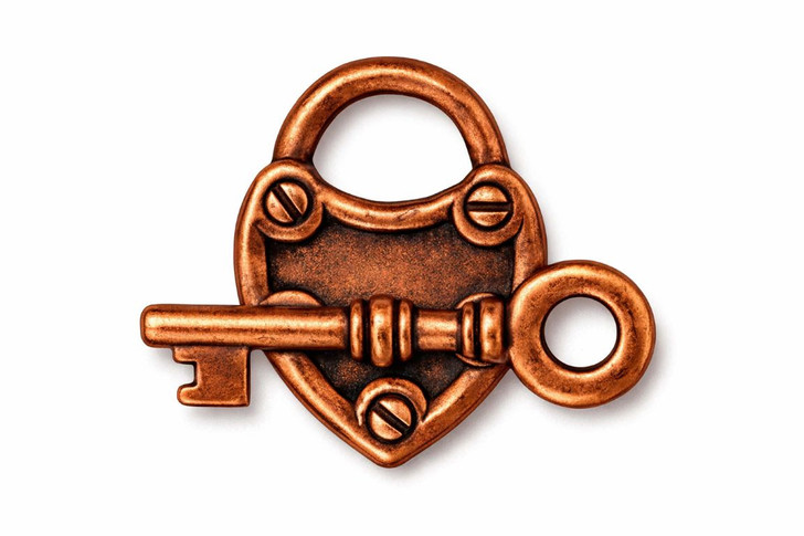 TierraCast Lock and Key Toggle Clasp Antiqued Copper