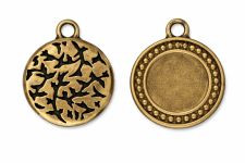 TierraCast Beaded Round Picture Frame Brass Oxide, 20mm