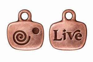 TierraCast Live Glue-In Charm Antiqued Copper, 10x12.6mm