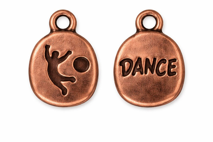 TierraCast Dance Glue-In Charm Antiqued Copper, 11x13mm
