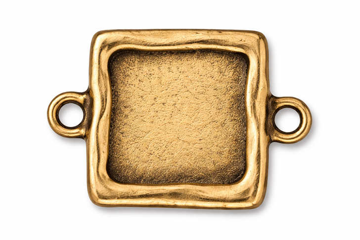 TierraCast Simple Link Square Picture Frame Antiqued Gold