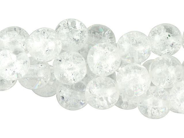 Czech Glass 10mm Crystal Round Crackle Bead Strand by Starman