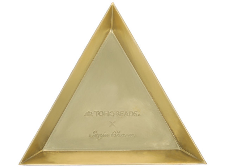 TOHO Brass Scoop and Sort Triangle Tray Bright Brass