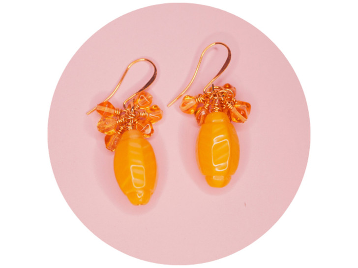 The Bead Llama: Lemon Bunches Earrings