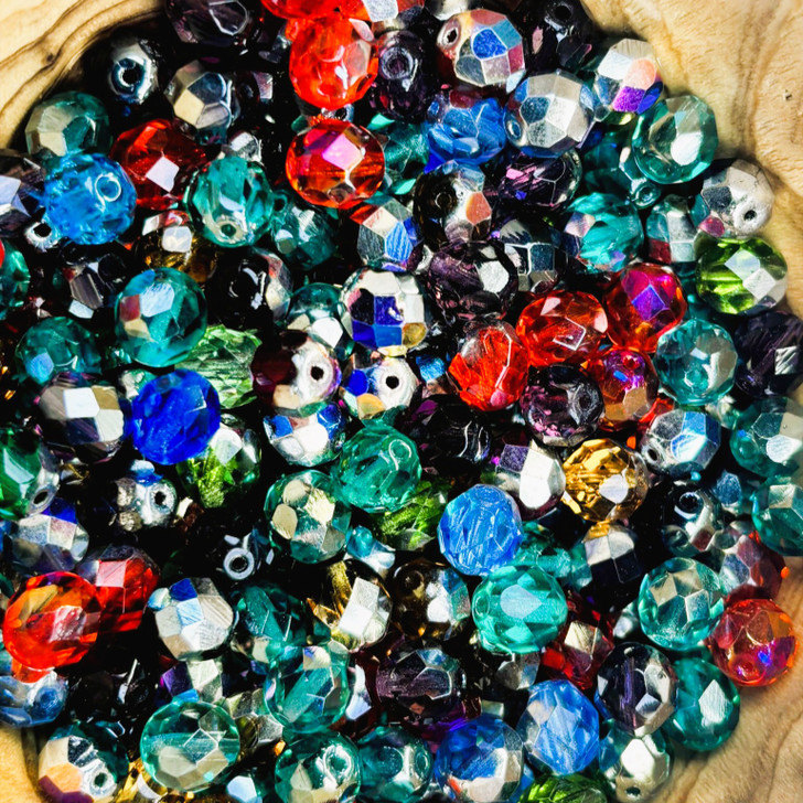 Limited Edition Designer Czech Glass Bead Blend - 8mm Fire-Polish Sparkle Blend (1 Pack)