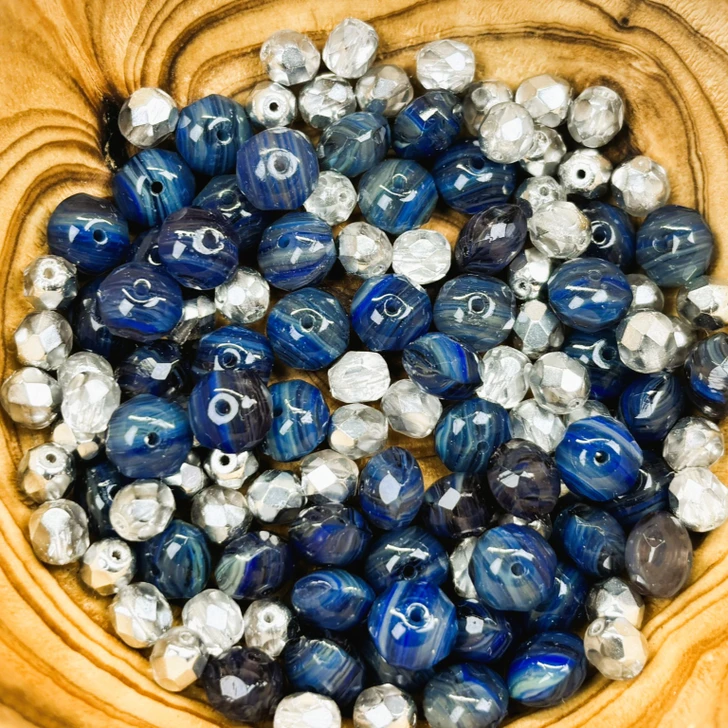 Limited Edition Czech Glass Winter Night Bead Mix