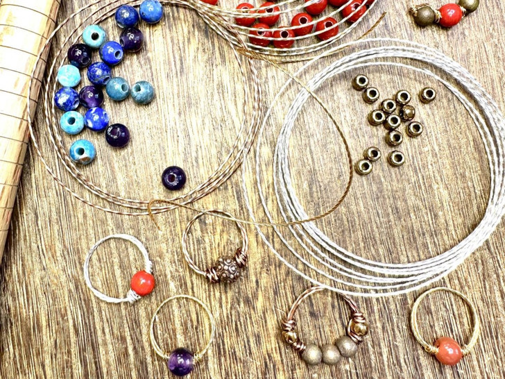 Designing with Deb: Easy Ring Making with Twisted Wire and Large Hole Beads  bambuser-show