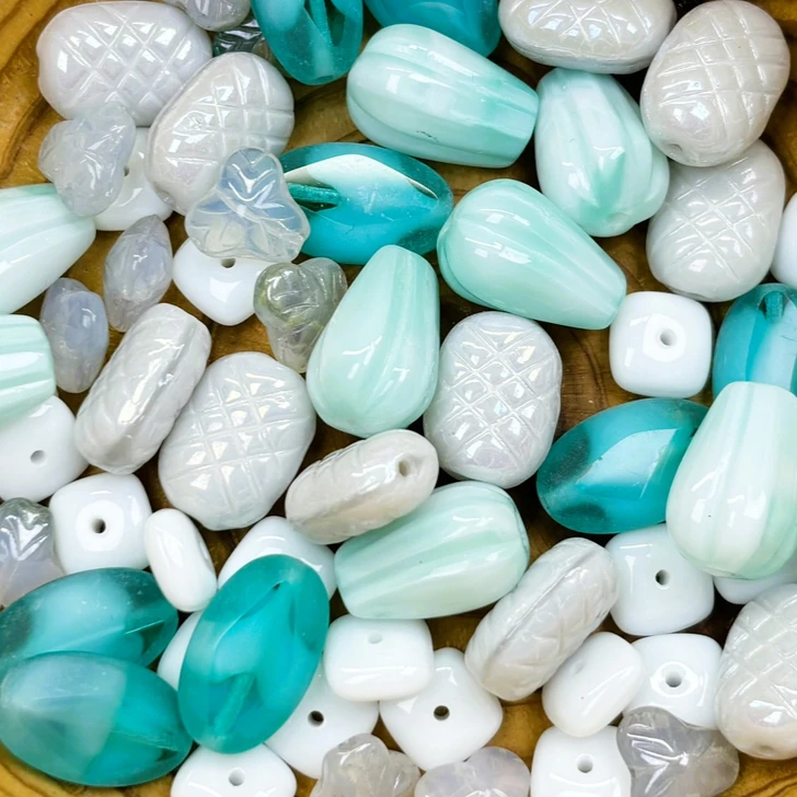 Limited Edition Czech Glass Sailing Breeze Bead Soup - 50 grams