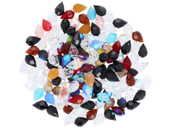 Sparkle Mystery Bead Mix, 10 x 6mm Teardrop Czech Crystal, Multi-Colored Assortment (1 Bag)