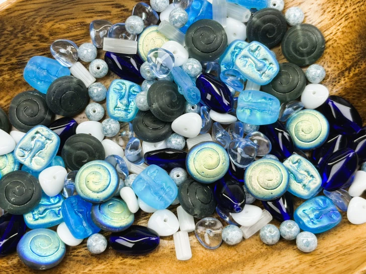 Limited Edition Czech Glass Ocean Relics Bead Soup - 100 grams