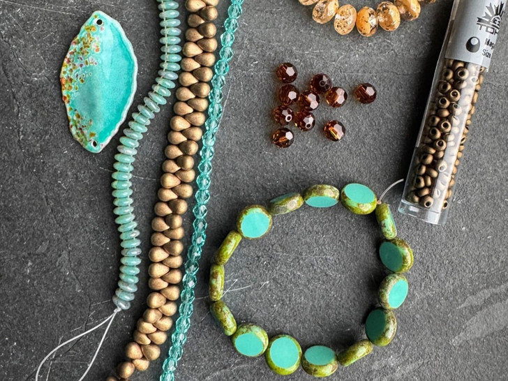 Andria's Beading Corner: Let's Make an Enamel Pendant and Czech Glass Necklace bambuser-show