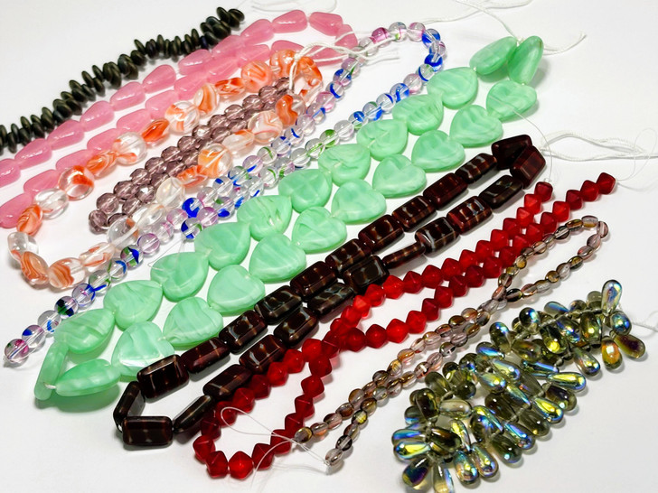 Vintage Czech Glass Bead Strand Assortment Packs Limited Mix