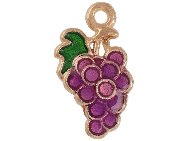 Alloy Enamel Fruit Pendant Grapes - Min Qty 5