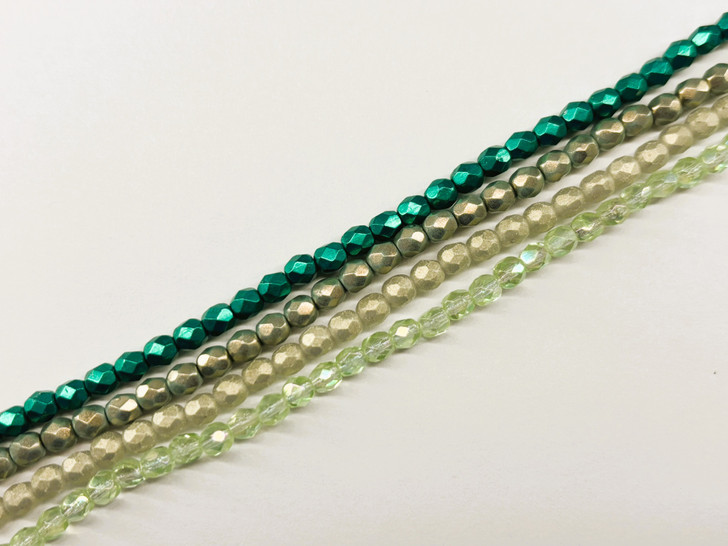 Verdant Canopy – Czech Glass Bead 4-Strand Set