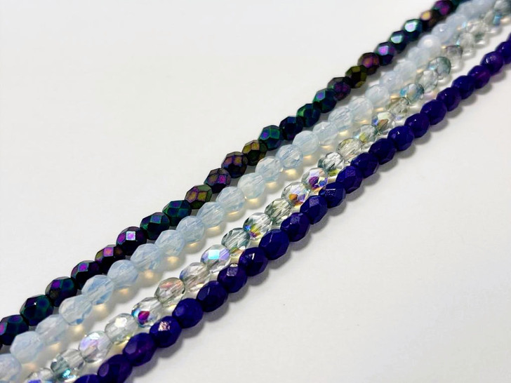 Cosmic Twilight – Czech Glass Bead 4-Strand Set