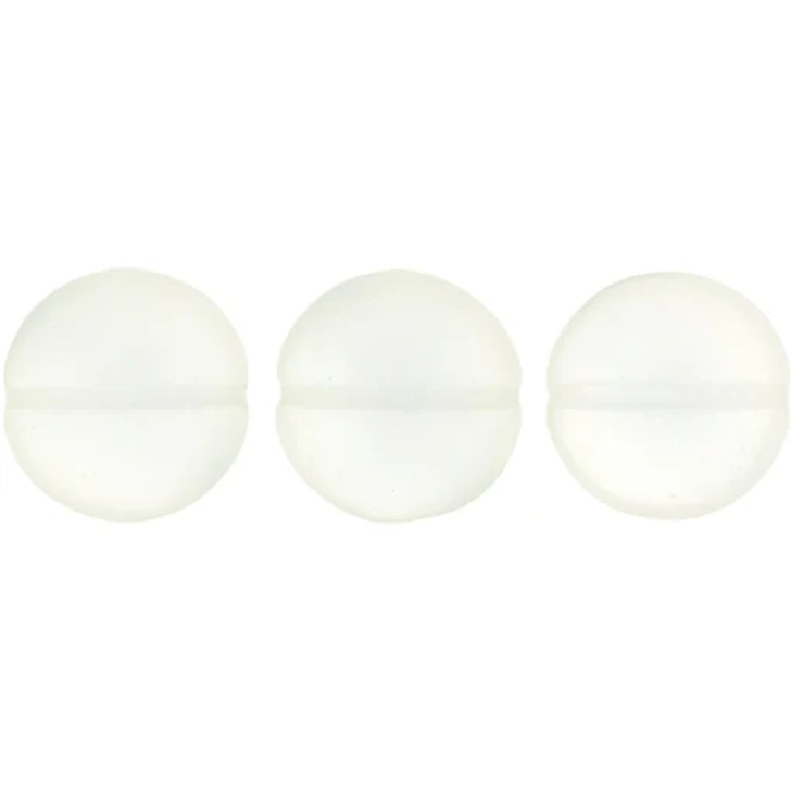 Czech Glass 14mm Sueded Gold Crystal Cushion Round Bead 8pc Strand by Starman