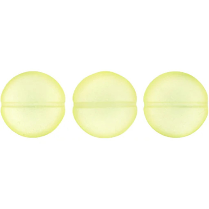 Czech Glass 14mm Sueded Gold Jonquil Cushion Round Bead 8pc Strand by Starman