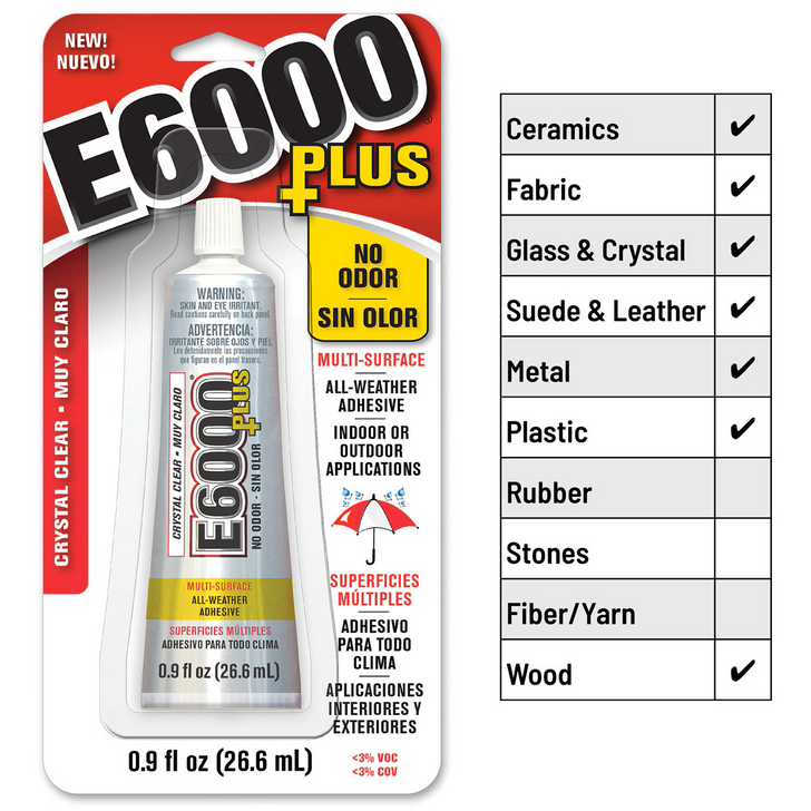 E6000 Plus - Clear - 0.9 FL OZ - OK SHIP AIR-NOT FOR EU