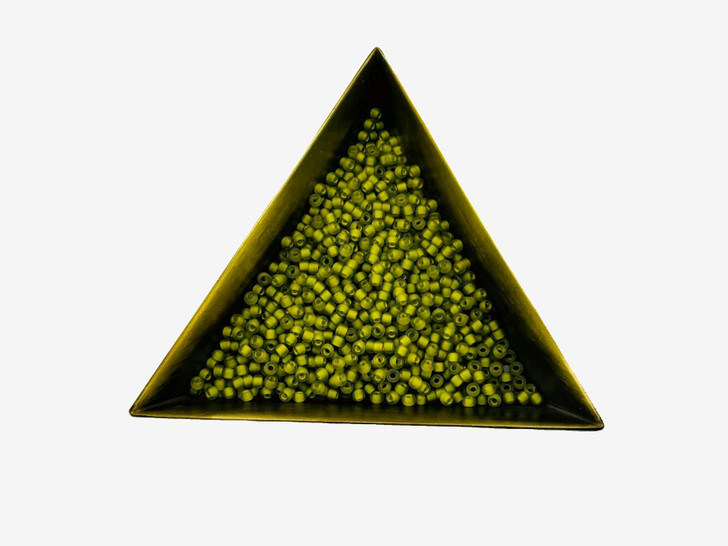 TOHO Bead Round Size 11/0 Inside-Color Luster Frosted Black Diamond/Opaque Yellow-Lined - 2.5 Inch Tube