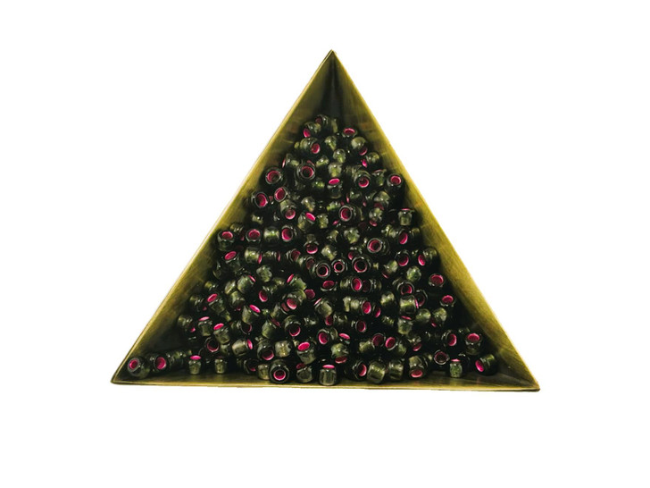 TOHO Bead Round Size 6/0 Dyed Silver-Lined Pink Frosted Olivine - 5.5 Inch Tube