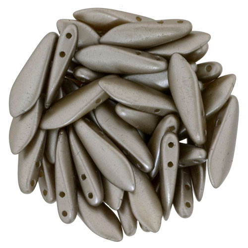 CzechMates Two Hole Daggers 16 x 5mm : Pearl Coat - Brown Sugar (50pcs