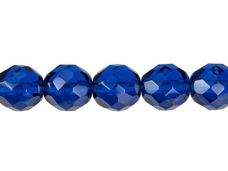 12mm Siam AB faceted round Czech glass beads