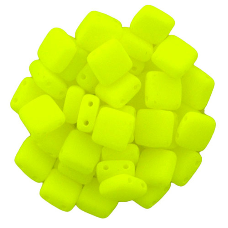 CzechMates Tile Bead 6mm : Neon Yellow (50pcs)