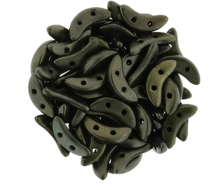 CzechMates Crescent 10 x 3mm Tube 2.5" : Metallic Suede - Dk Green