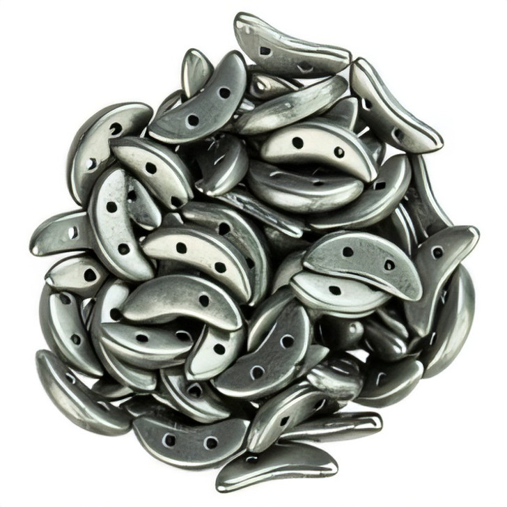 CzechMates Crescent 10 x 3mm Tube 2.5" : ColorTrends: Saturated Metallic Frost Gray
