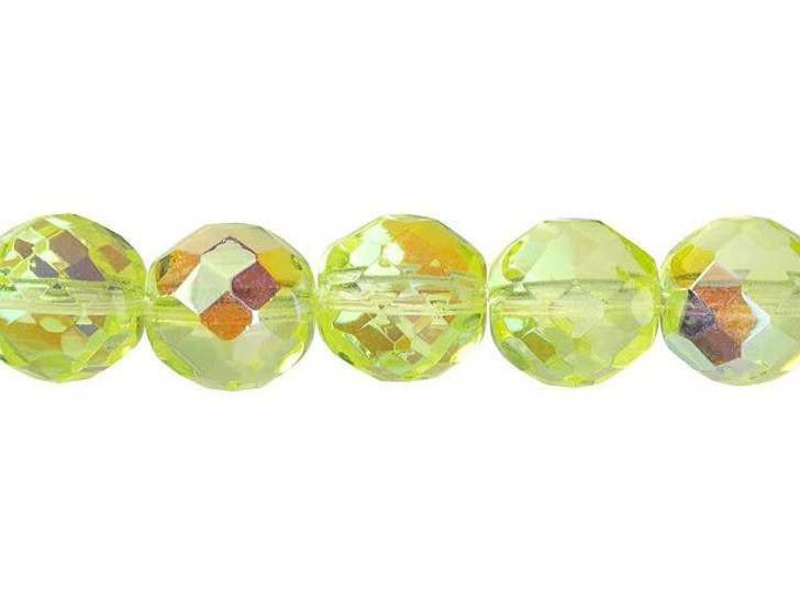 Czech Glass 12mm Jonquil AB Fire-Polish Bead Strand by Starman