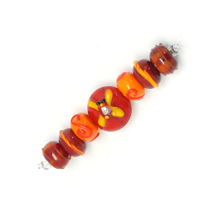 Thanksgiving Turkey Lampwork Bead Set