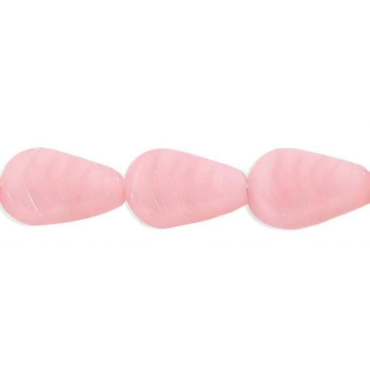 Vintage Style Leaves 12 x 8mm : Milky Pink (25pcs)