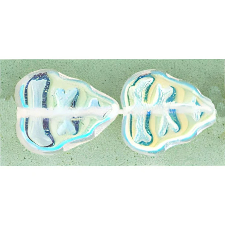 Leaves 10 x 8mm Vertical Hole : Crystal AB (25pcs)