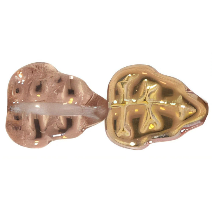 Leaves 10 x 8mm Vertical Hole : Apollo - Gold (25pcs)