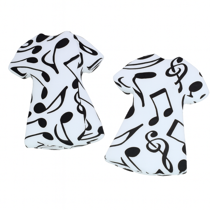 23mm Rubber Musical Dress Bead – Large Music-Themed Jewelry Component