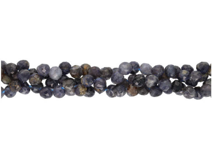 Iolite Top Drilled Diamond Cut 6mm Teardrop Gemstone Beads (strand)