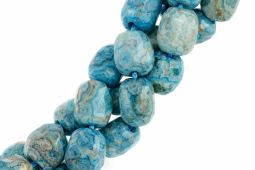 Blue Crazy Lace Agate Gemstone Beads, 12x16mm Faceted Nugget with Large Hole (strand)