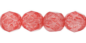 Czech Fire-Polish Bead 6mm Cerise (25pc Strand) by Starman