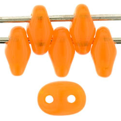 Matubo SuperDuo 2 x 5mm Milky Orange 2-Hole Seed Bead 2.5-Inch Tube